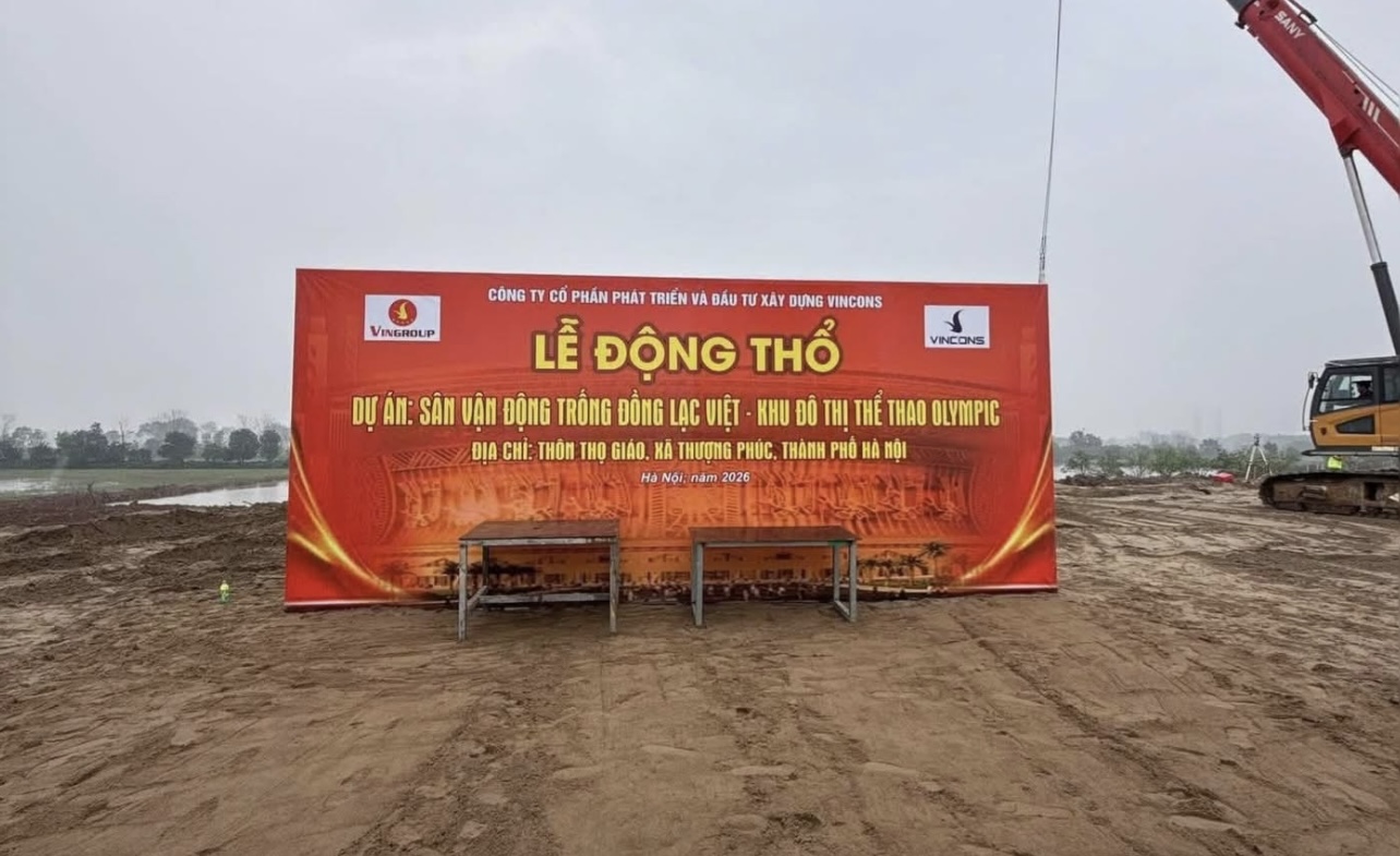 Lễ động thổ sân vận động trống đồng lạc việt - khu đô thị vinhomes olympic